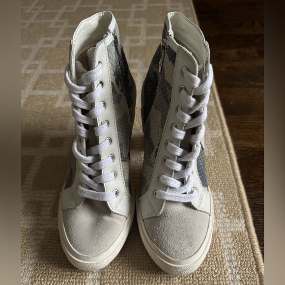 Havana Vintage Camo Star Heeled High Top Sneakers Gray White Lace-Up Shoes 9 - Picture 10 of 14